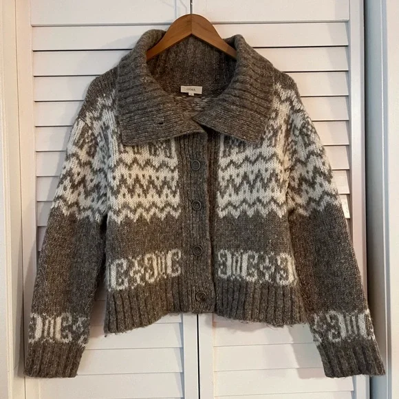 TRADE Ozma of California Cabin Cardi, Eco-Cloud Alpaca Cotton, Shrub - Picture 10 of 15